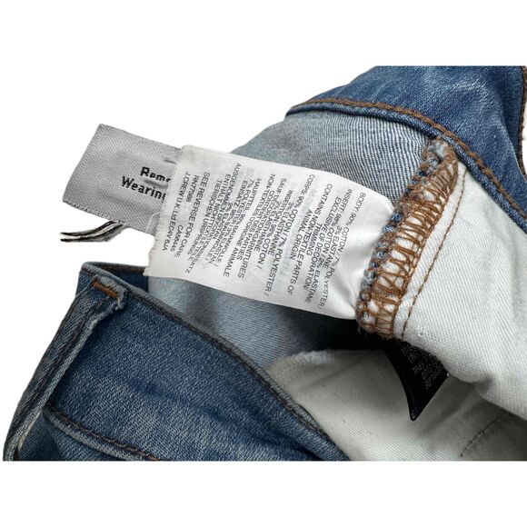 Madewell Cali Demi Boot Flared Jeans Frayed Hem Two Tone Funky Retro Grunge Cool - Picture 5 of 13